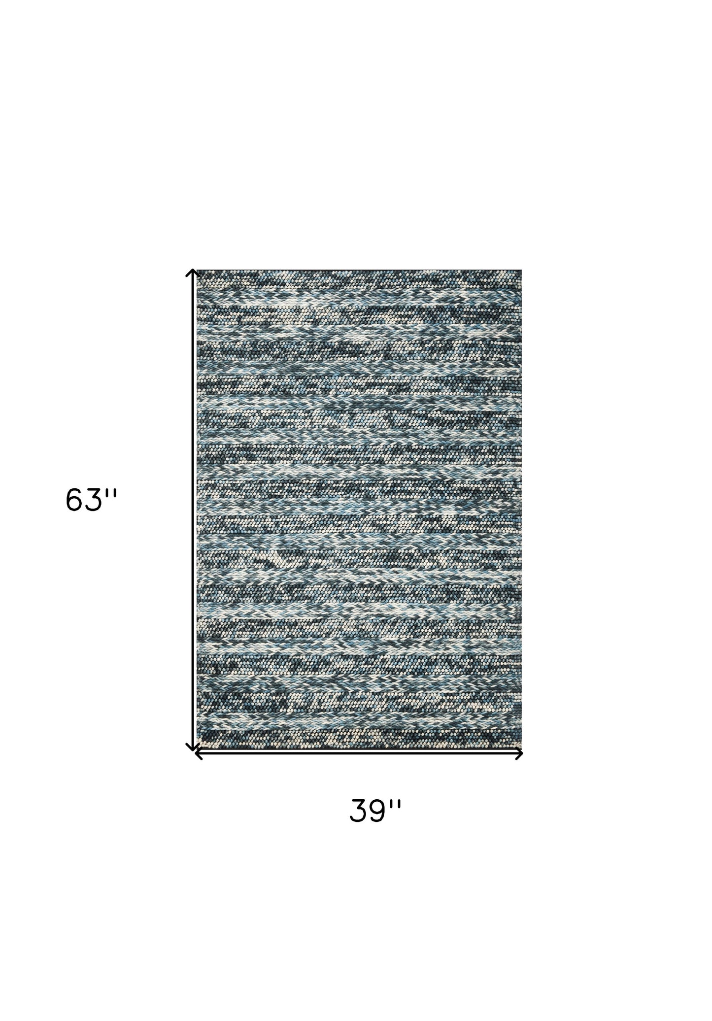 39 X 63 Blue Wool Rug