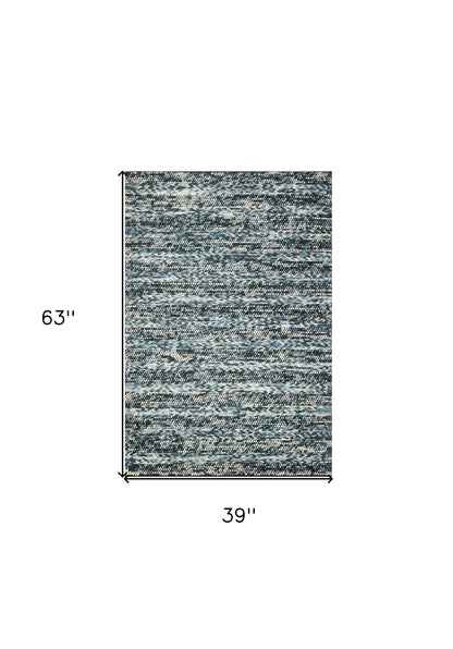 39 X 63 Blue Wool Rug