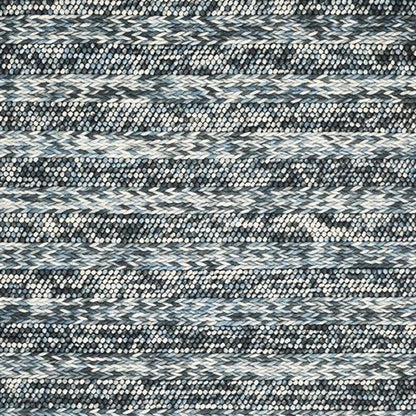 3' X 5' Ivory Blue And Gray Wool Striped Hand Woven Area Rug