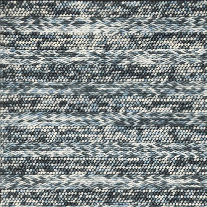 3' X 5' Ivory Blue And Gray Wool Striped Hand Woven Area Rug