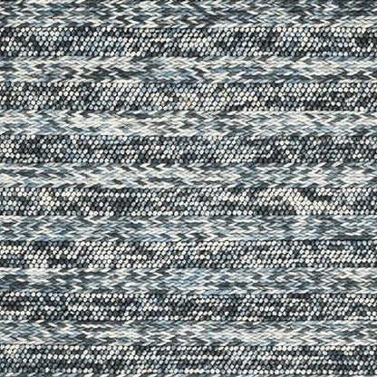3' X 5' Ivory Blue And Gray Wool Striped Hand Woven Area Rug