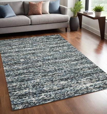 39 X 63 Blue Wool Rug