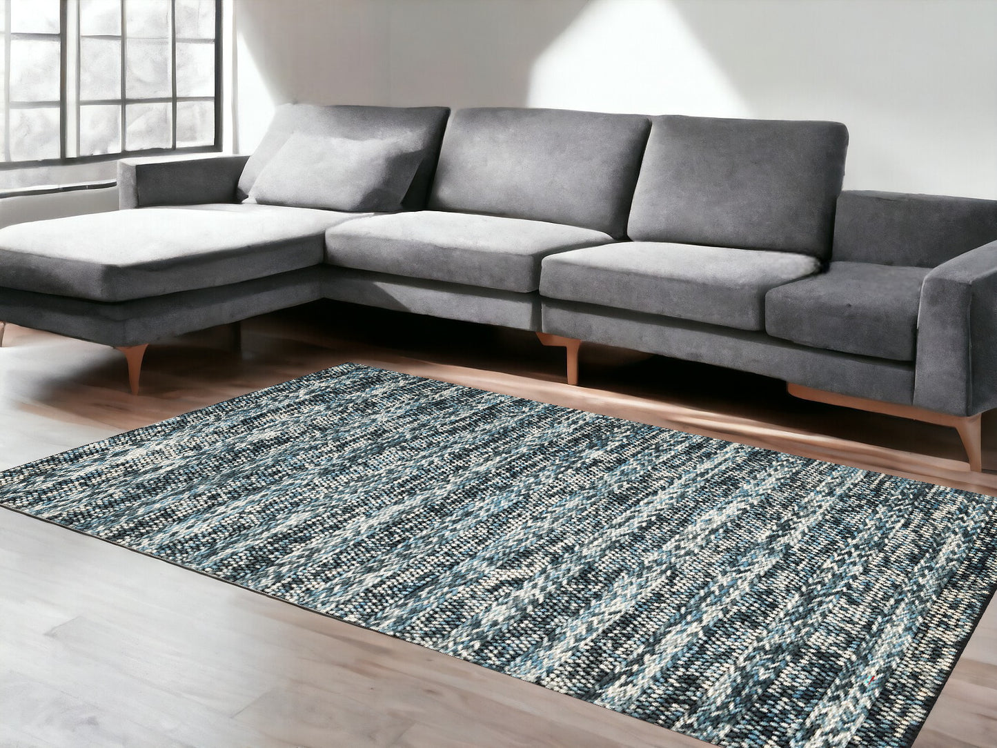 39 X 63 Blue Wool Rug