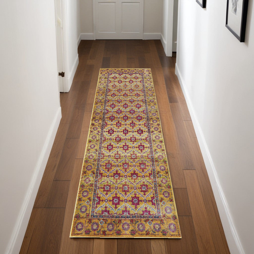 3' X 8' Gold Polypropylene Rug