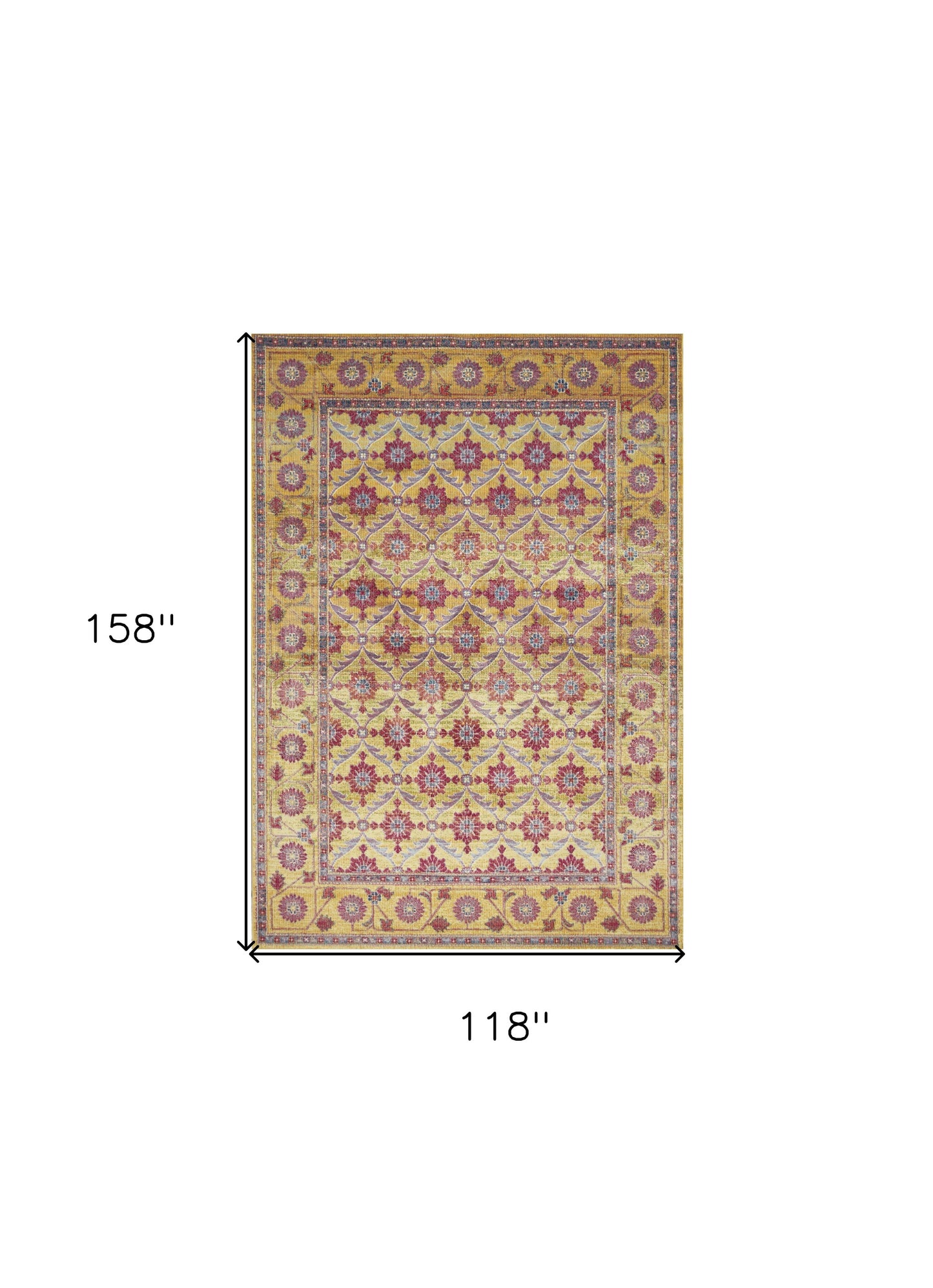 3' X 8' Gold Polypropylene Rug