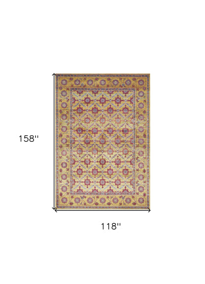 3' X 8' Gold Polypropylene Rug