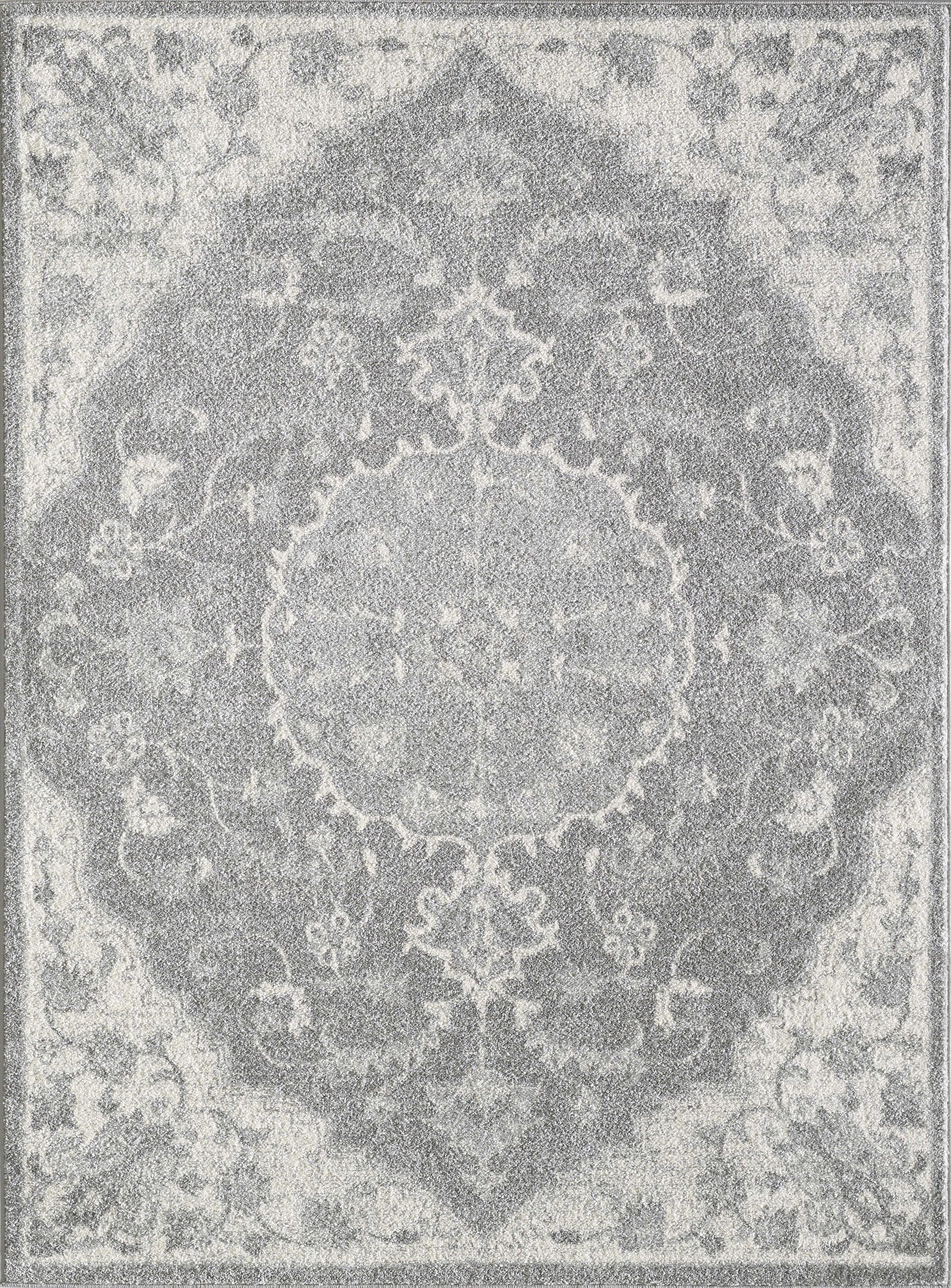 8' X 10' Gray Medallion Area Rug