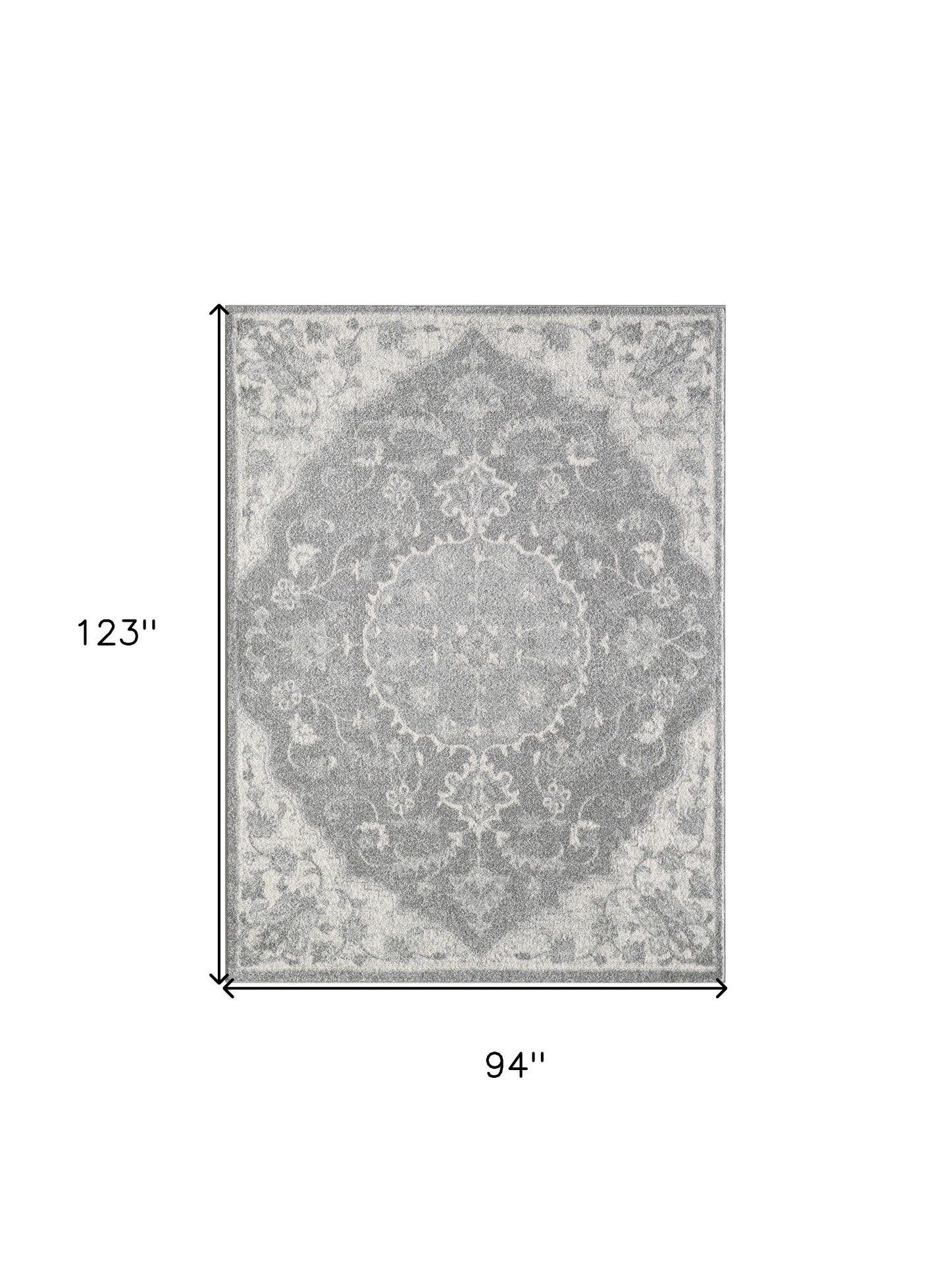 8' X 10' Gray Medallion Area Rug