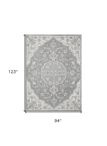 8' X 10' Gray Medallion Area Rug