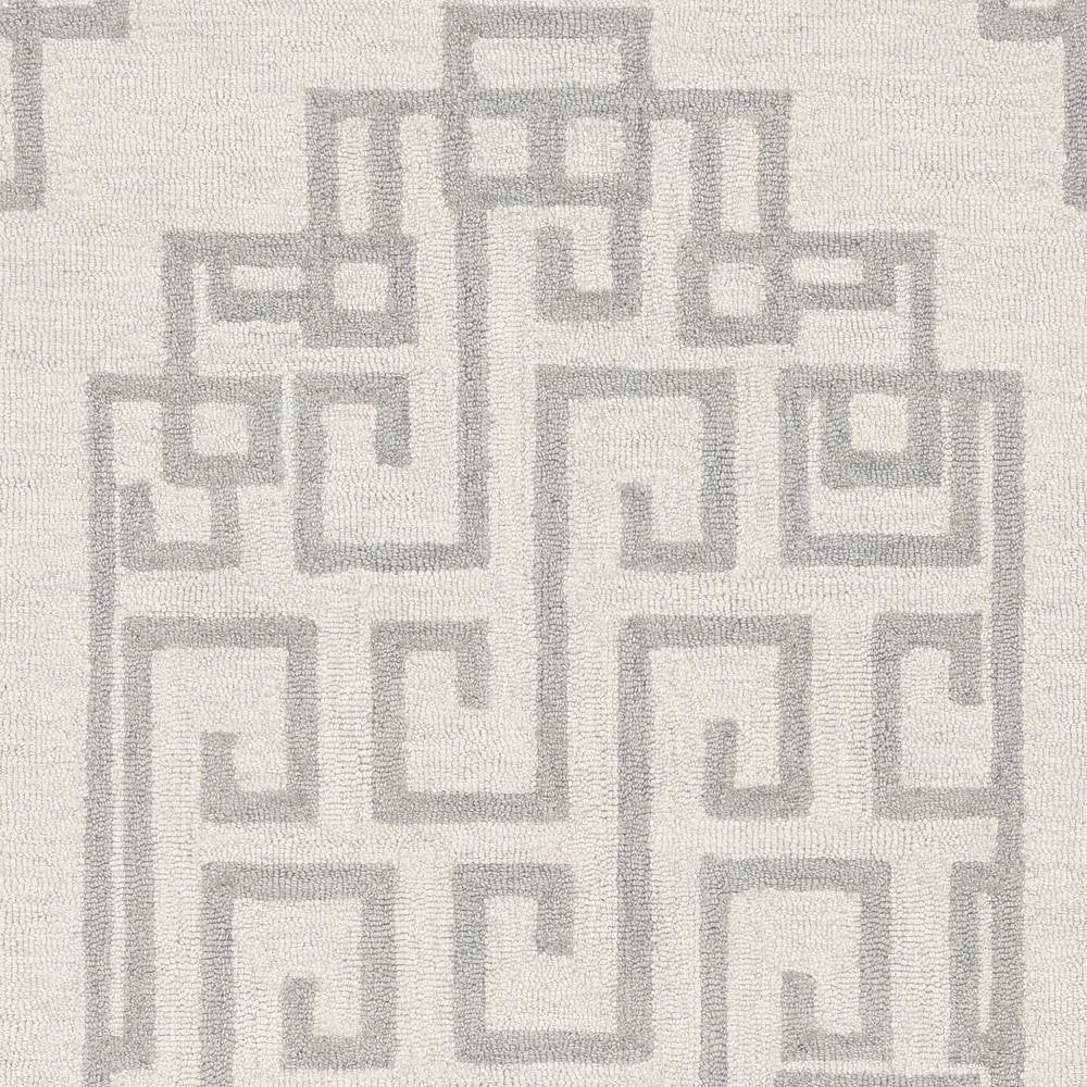 5' X 7' Ivory And Gray Wool Geometric Hand Tufted Area Rug