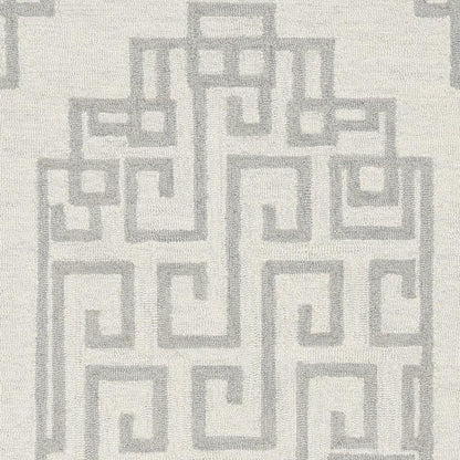 9' X 12' Ivory And Gray Wool Geometric Hand Tufted Area Rug