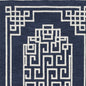 3' X 5' Navy Blue And Ivory Wool Geometric Hand Tufted Area Rug