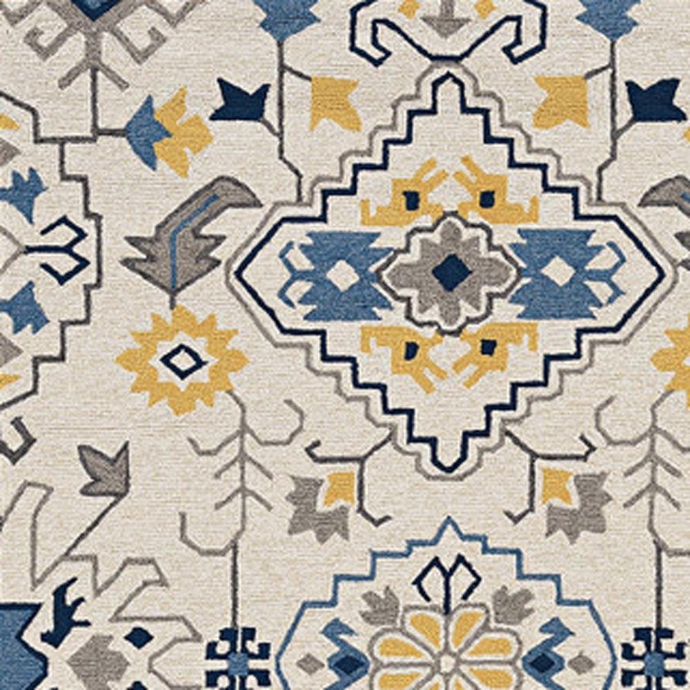 5' X 8' Ivory Abstract Indoor Outdoor Area Rug
