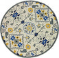 8' Ivory Round Abstract Indoor Outdoor Area Rug