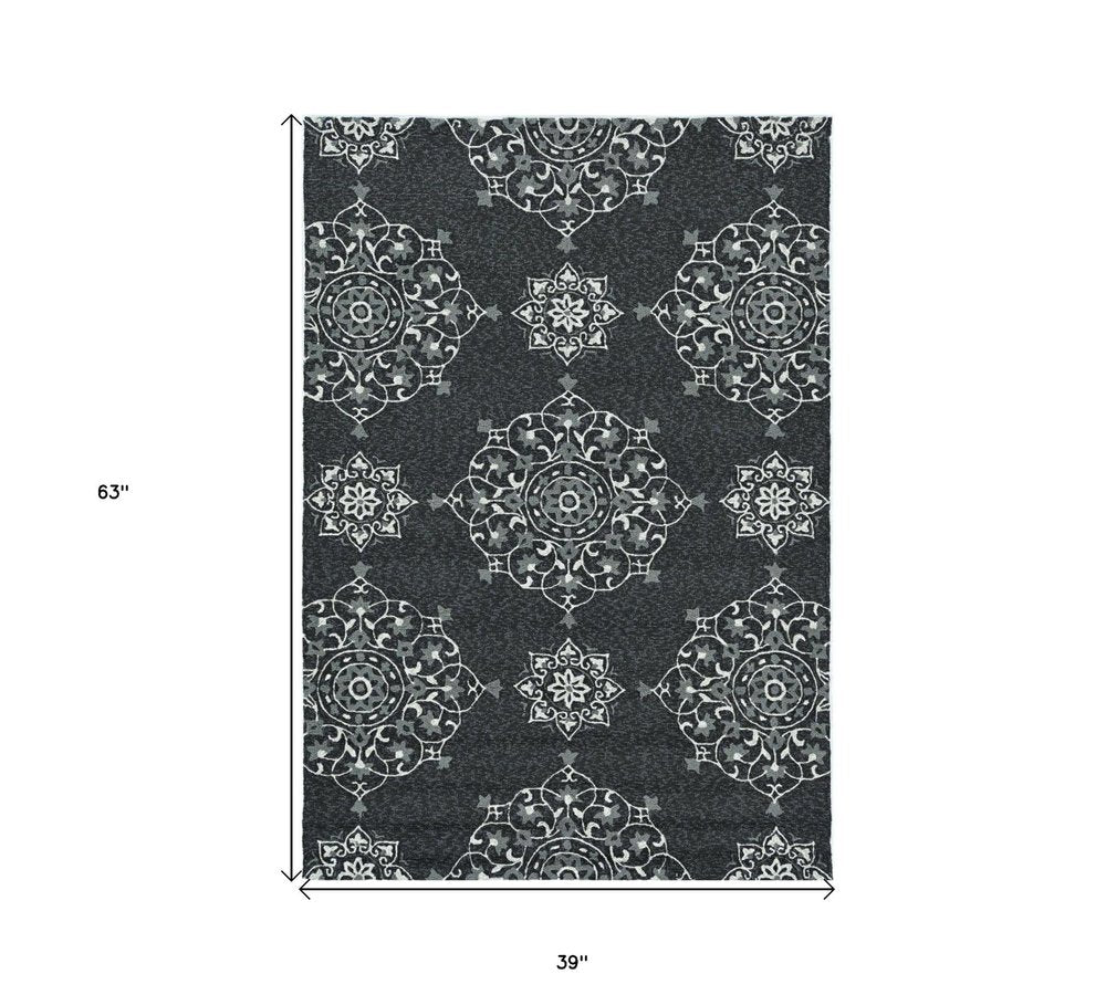 8' X 10' Charcoal Hand Tufted Area Rug