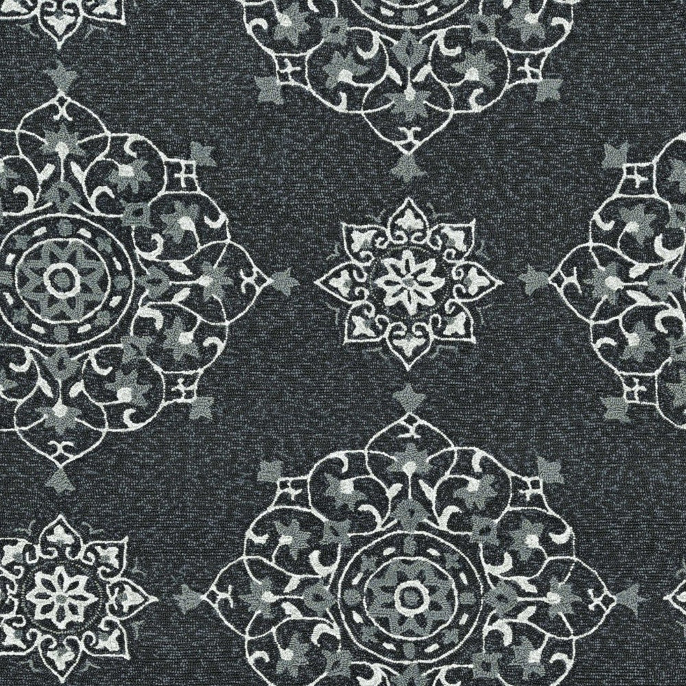 2' X 3' Charcoal Polypropylene Accent Rug