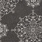 5' X 8' Charcoal Round Floral Indoor Outdoor Area Rug