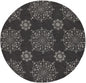 8' Charcoal Round Floral Indoor Outdoor Area Rug