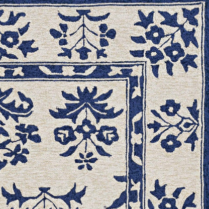 3' X 5' Blue Floral Indoor Outdoor Area Rug