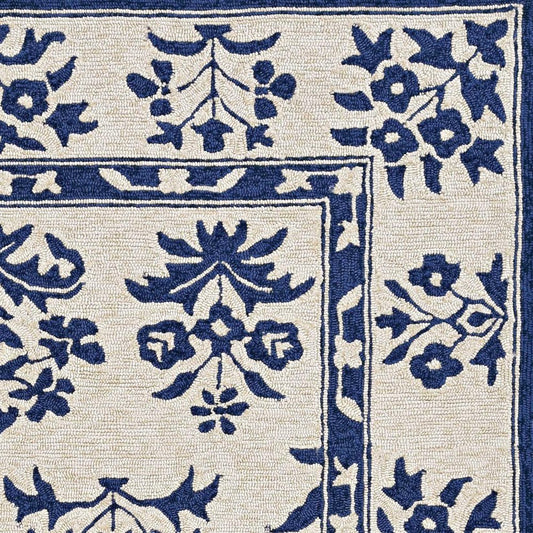 3' X 5' Blue Floral Indoor Outdoor Area Rug