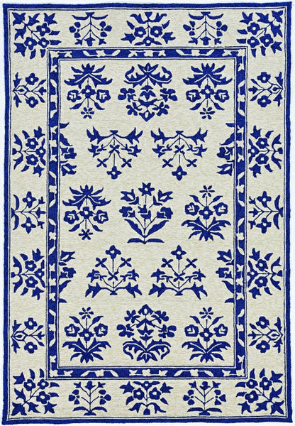 3' X 5' Blue Floral Indoor Outdoor Area Rug