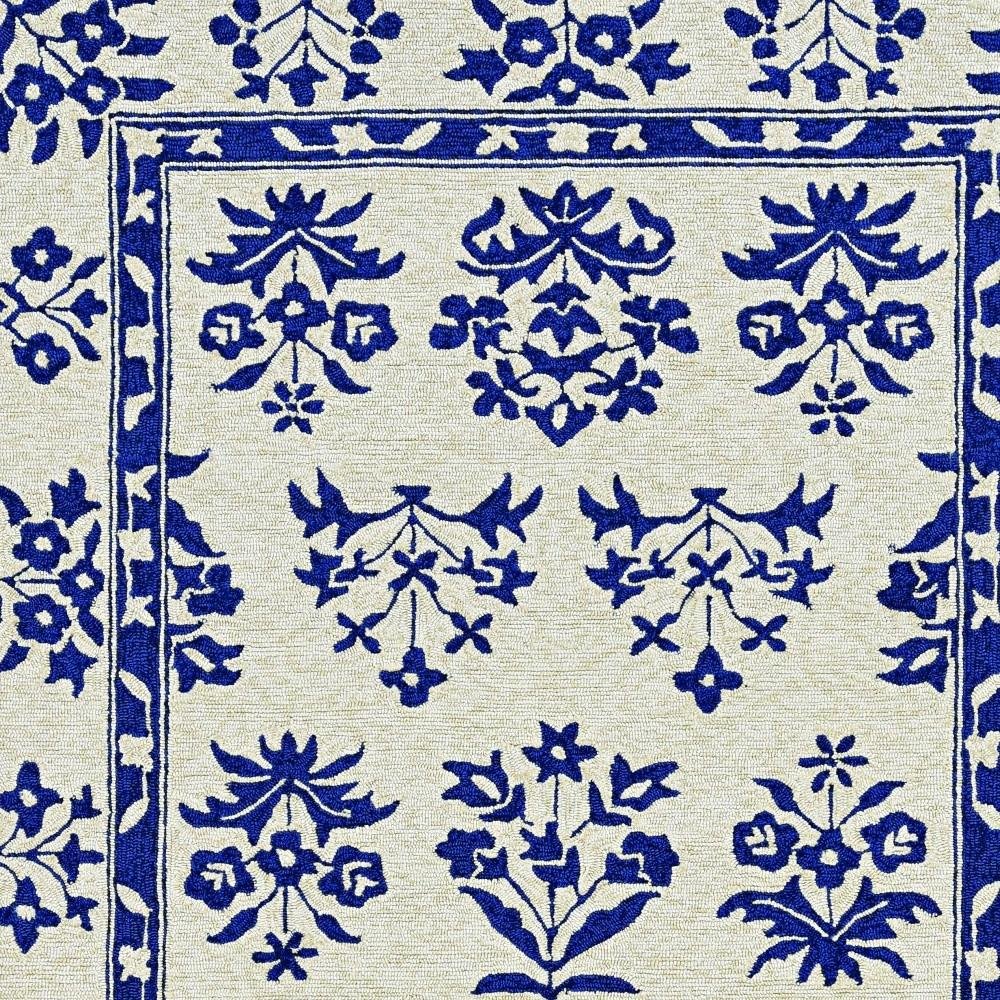3' X 5' Blue Floral Indoor Outdoor Area Rug