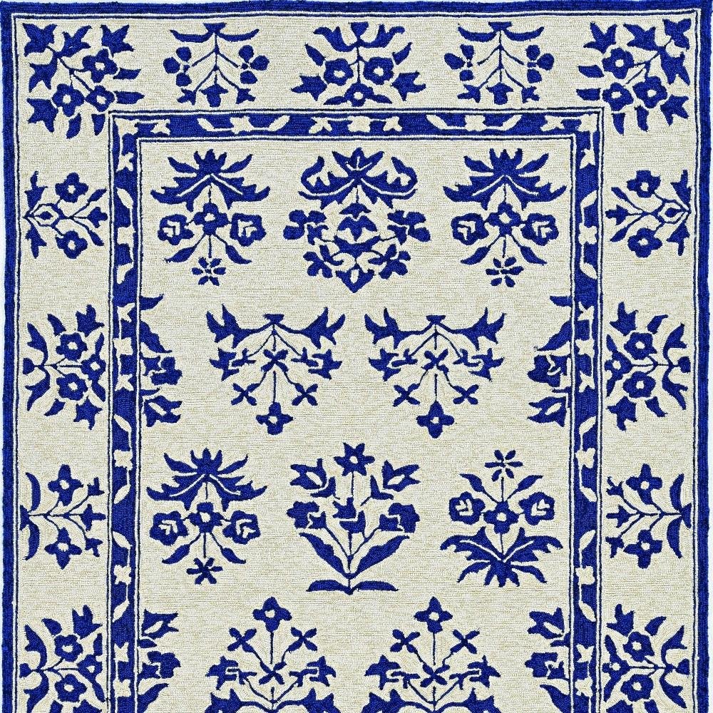 3' X 5' Blue Floral Indoor Outdoor Area Rug