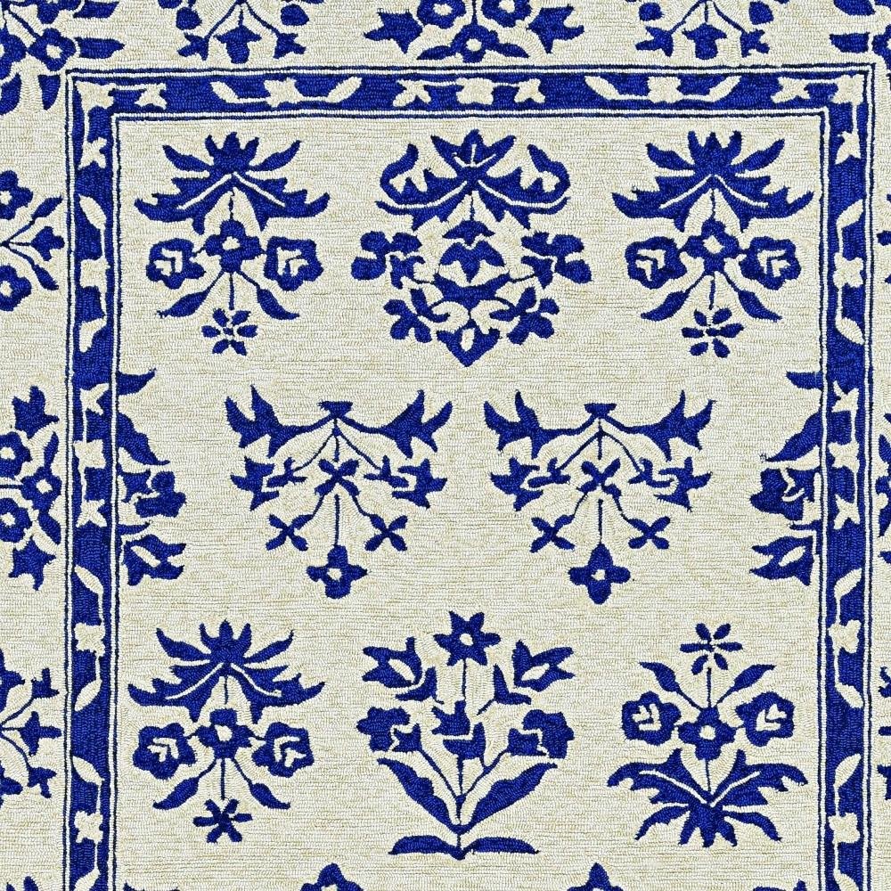 3' X 5' Blue Floral Indoor Outdoor Area Rug