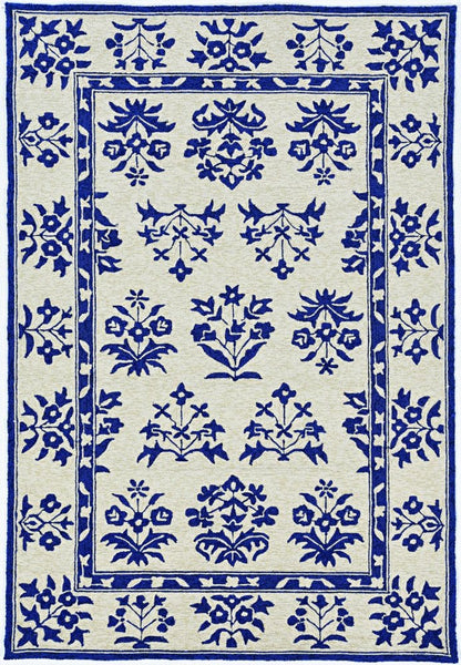3' X 5' Blue Floral Indoor Outdoor Area Rug