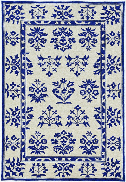 3' X 5' Blue Floral Indoor Outdoor Area Rug