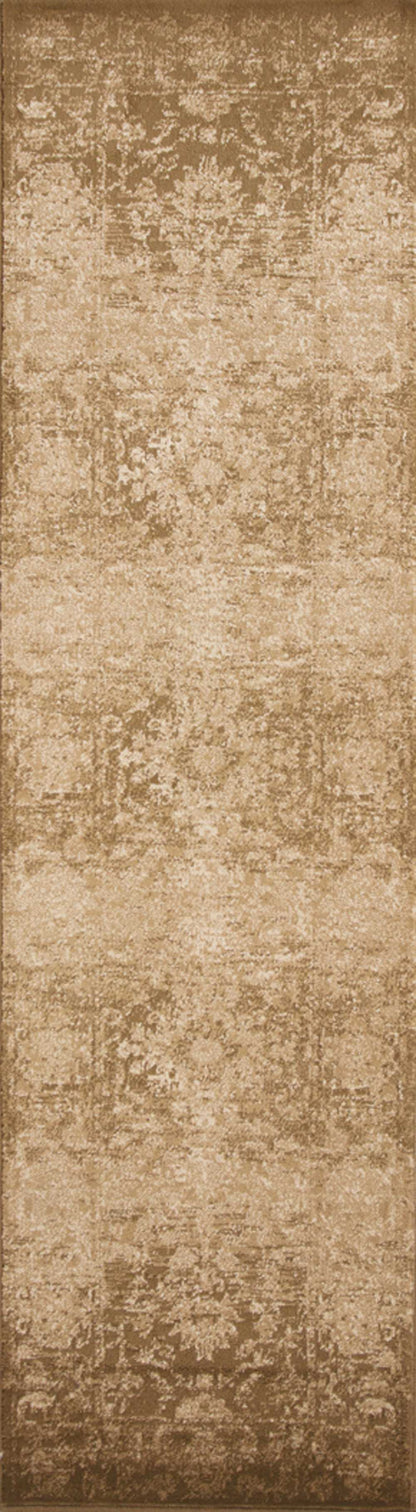 8' Beige Floral Runner Rug