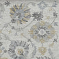 5' X 7' Ivory Gray And Green Wool Floral Hand Tufted Distressed Area Rug
