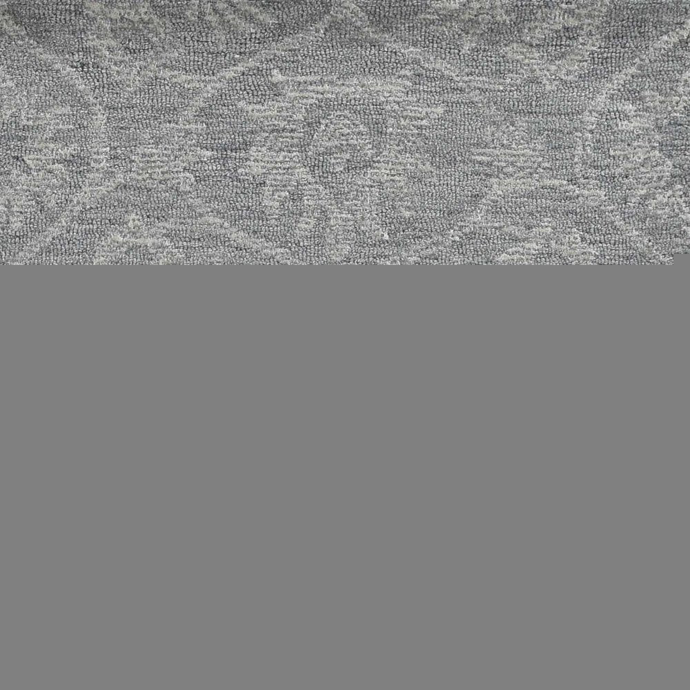5' X 7' Gray And Light Gray Wool Floral Medallion Hand Tufted Area Rug