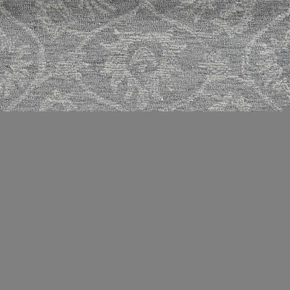 5' X 7' Gray And Light Gray Wool Floral Medallion Hand Tufted Area Rug
