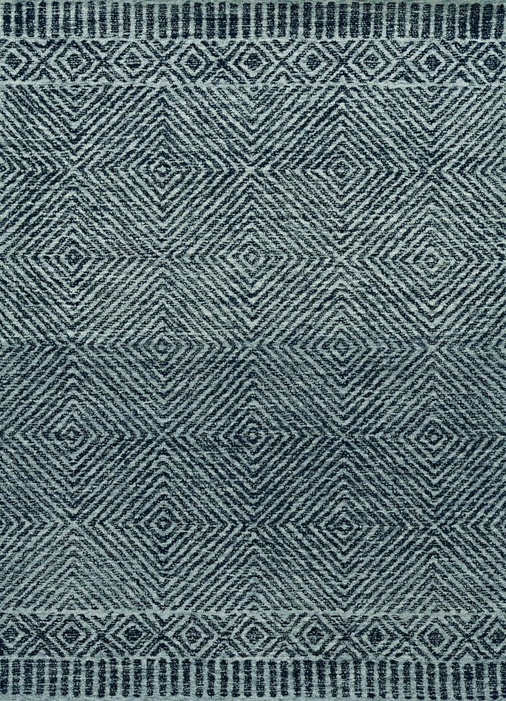 8' X 11' Gray And Black Wool Geometric Hand Tufted Area Rug