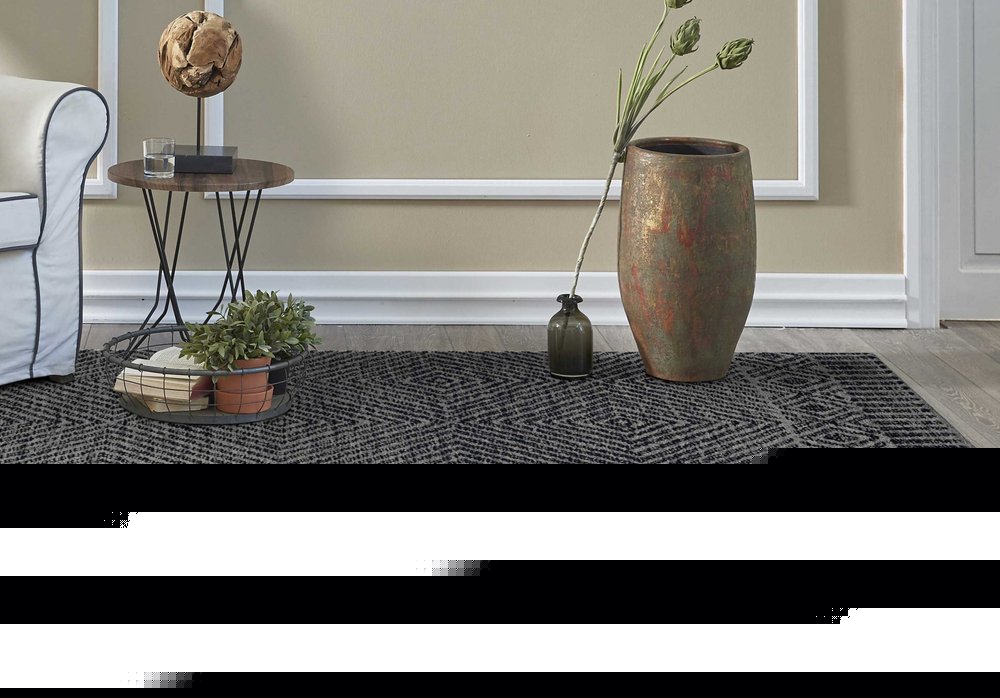 9' X 13' Gray And Black Wool Geometric Hand Tufted Area Rug