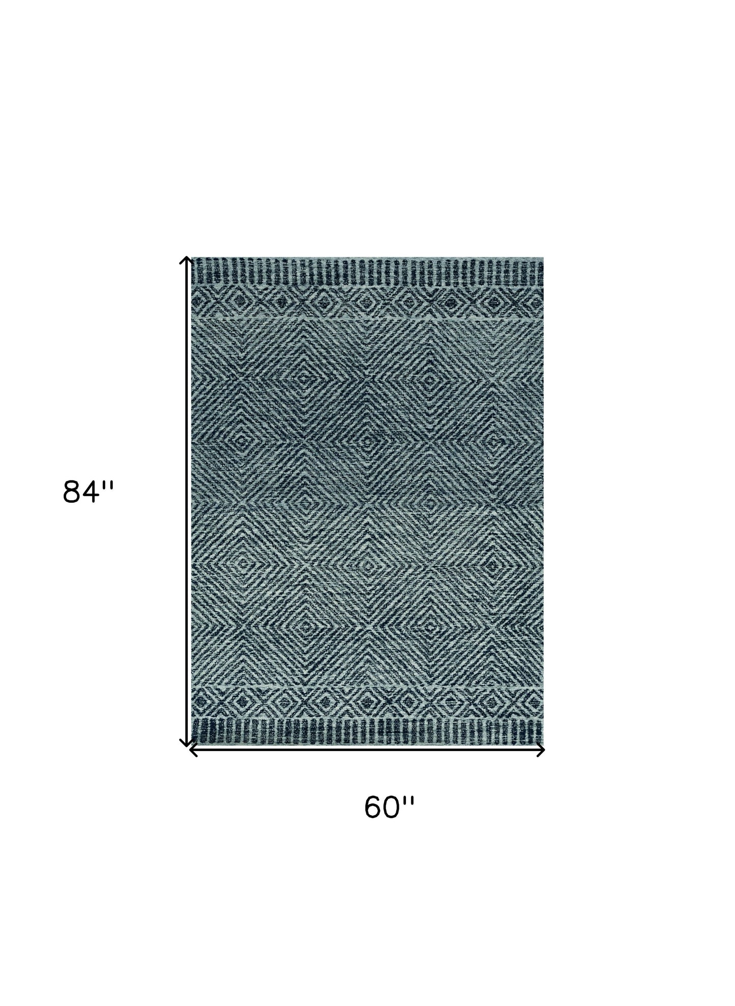 5' X 7' Gray And Black Wool Geometric Hand Tufted Area Rug