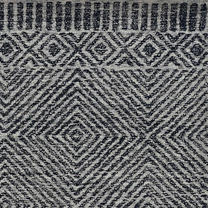 9' X 13' Gray And Black Wool Geometric Hand Tufted Area Rug