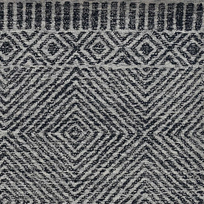 5' X 7' Gray And Black Wool Geometric Hand Tufted Area Rug