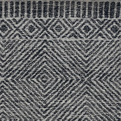 5' X 7' Gray And Black Wool Geometric Hand Tufted Area Rug