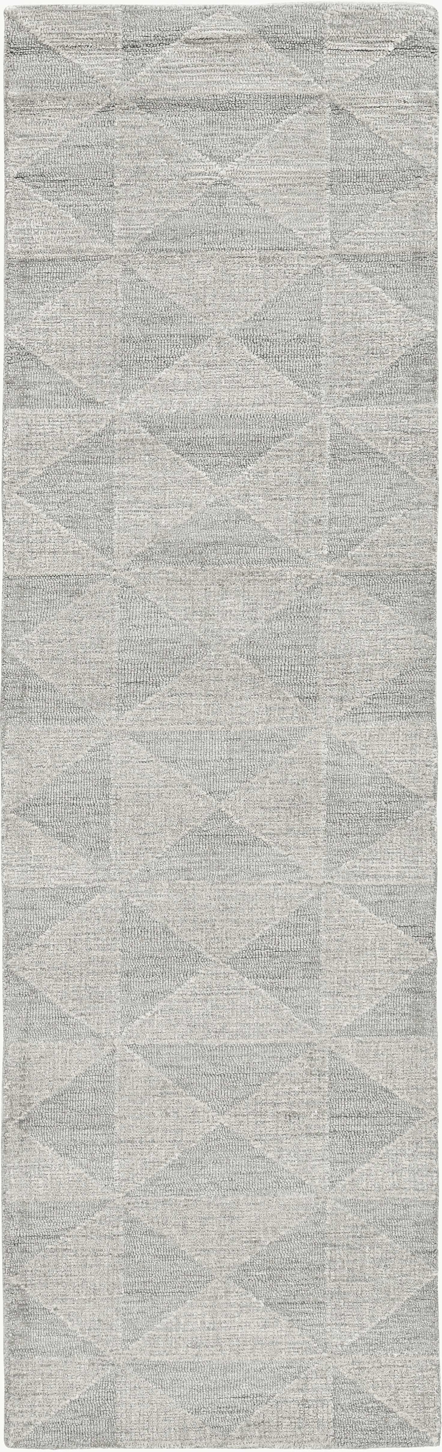 8' X 11' Ivory Hand Tufted Space Dyed Geometric Indoor Area Rug