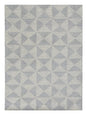 8' Gray And Light Gray Wool Geometric Hand Tufted Runner Rug