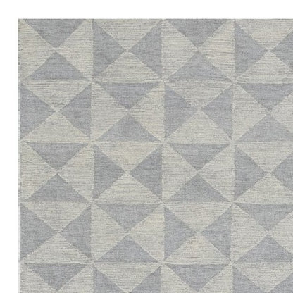 8' X 11' Ivory Hand Tufted Space Dyed Geometric Indoor Area Rug