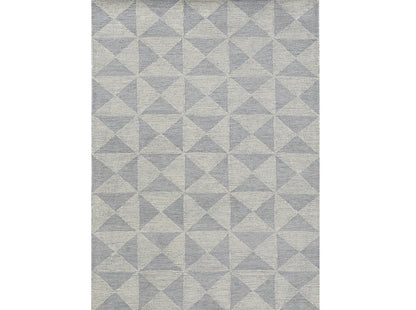 8' Gray And Light Gray Wool Geometric Hand Tufted Runner Rug