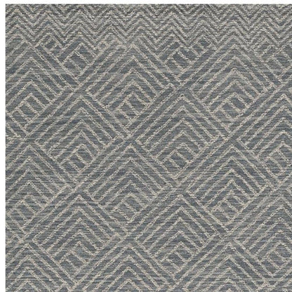 5' X 7' Denim Blue And Gray Wool Geometric Hand Tufted Area Rug