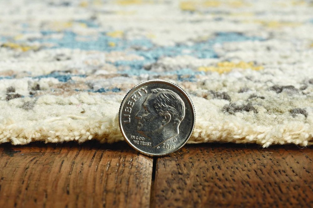 9' X 13' Gray And Dark Gray Floral Medallion Hand Loomed Distressed Area Rug