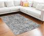 3' X 5' Gray Floral Vines Hand Loomed Distressed Area Rug