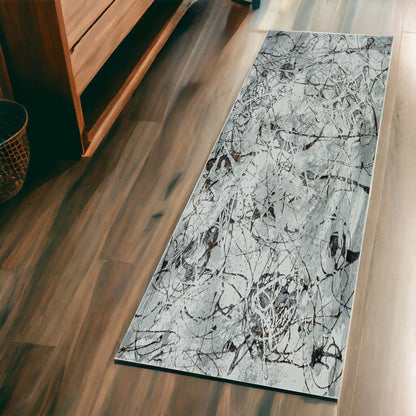 8' X 11' Gray and Ivory Area Rug