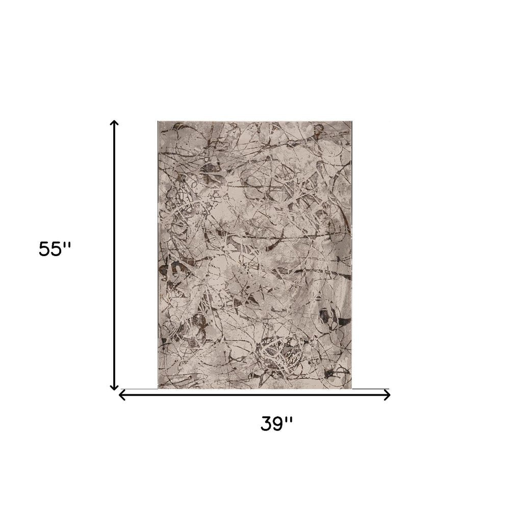 10' X 13' Gray and Ivory Area Rug