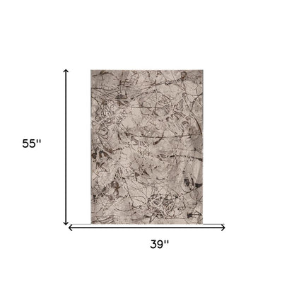 10' X 13' Gray and Ivory Area Rug